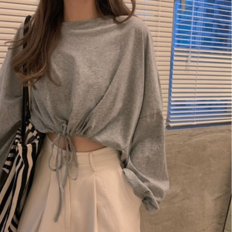 Grey Dancer Cropped Sweater